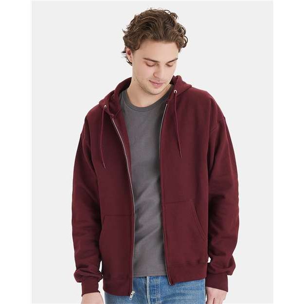 Hanes Ultimate Cotton® Full-Zip Hooded Sweatshirt - Hanes F280 Hanes Maroon S