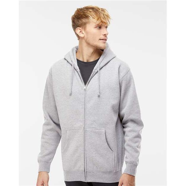 Independent Trading Co. Heavyweight Full-Zip Hooded Sweatshirt - Independent Trading Co. IND4000Z Independent Trading Co. Grey Heather XS