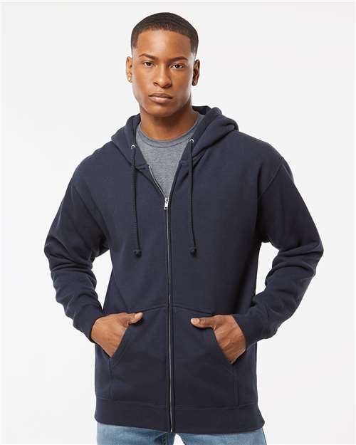Independent Trading Co. IND4000Z Unisex Heavyweight Full-Zip Hooded Sweatshirt | Wholesale Heavyweight Zip Hoodie