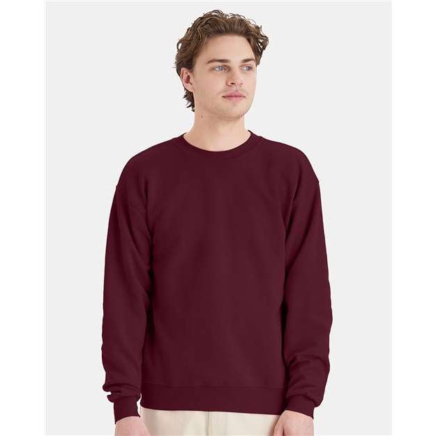 Hanes Ecosmart® Crewneck Sweatshirt - Maroon - Hanes P160 Hanes