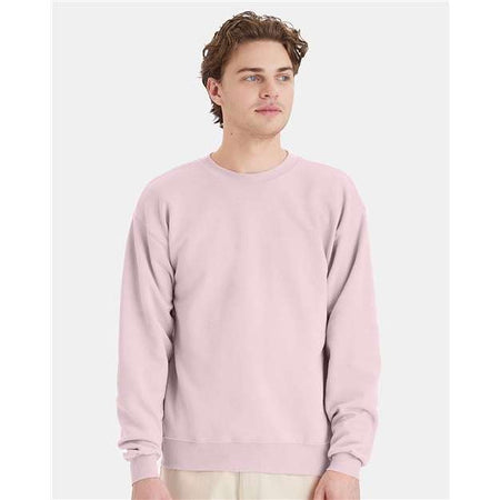 Hanes Ecosmart® Crewneck Sweatshirt - Pale Pink - Hanes P160 Hanes Pale Pink S