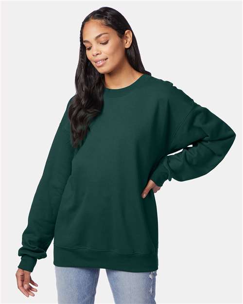 Hanes Ultimate Cotton® Crewneck Sweatshirt - Deep Forest - Hanes F260 Hanes Deep Forest S