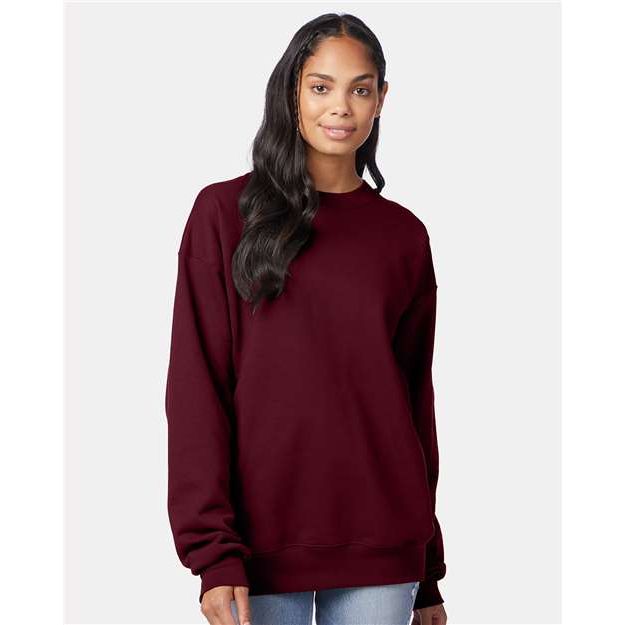 Hanes Ultimate Cotton® Crewneck Sweatshirt - Maroon - Hanes F260 Hanes