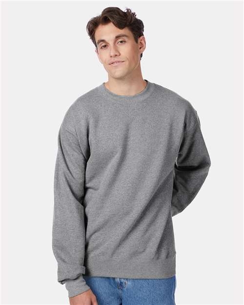 Hanes Ultimate Cotton® Crewneck Sweatshirt - Oxford Grey - Hanes F260 Hanes Oxford Grey S