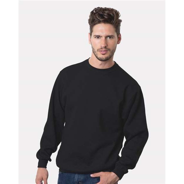 Bayside USA-Made Crewneck Sweatshirt - Black - Bayside 1102 Bayside