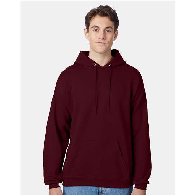 Hanes Ecosmart® Hooded Sweatshirt - Maroon - Hanes P170 Hanes