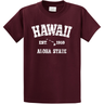 Vintage Hawaiian Islands Tee's in 42 Colors and Regular, Big and Tall Sizes 1959 - Athletic Maroon / White logo Joe's USA Athletic Heather / White logo Small