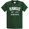 Vintage Hawaiian Islands Tee's in 42 Colors and Regular, Big and Tall Sizes 1959 - Dark Green / White logo Joe's USA Dark Green / White logo Small