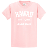Vintage Hawaiian Islands Tee's in 42 Colors and Regular, Big and Tall Sizes 1959 - Pale Pink / White logo Joe's USA Pale Pink / White logo Small