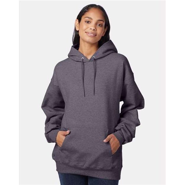 Hanes Ultimate Cotton® Hooded Sweatshirt - Charcoal Heather - Hanes F170 Hanes