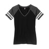 Ladies Game V-Neck Tee Joe's USA X-Small Black / Heathered Charcoal