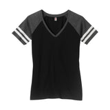 Ladies Game V-Neck Tee Joe's USA Small Black / Heathered Charcoal