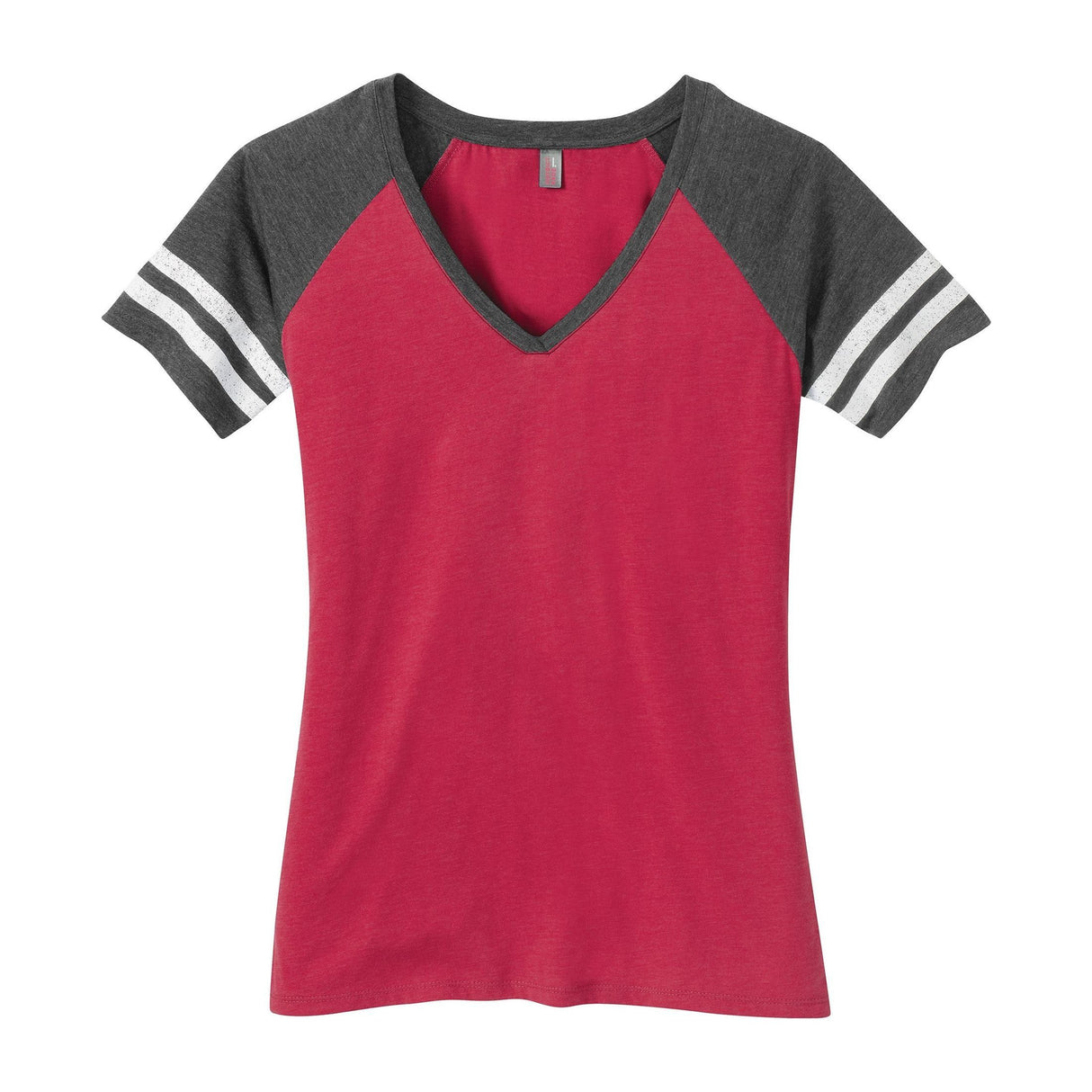 Ladies Game V-Neck Tee Joe's USA X-Small Heathered Red / Heathered Charcoal