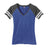 Ladies Game V-Neck Tee Joe's USA X-Small Heathered True Royal Blue / Heathered Charcoal