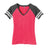 Ladies Game V-Neck Tee Joe's USA X-Small Heathered Watermelon / Heathered Charcoal