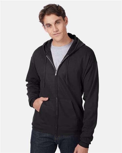 Hanes Ecosmart® Full-Zip Hooded Sweatshirt - Hanes P180 Hanes Black S