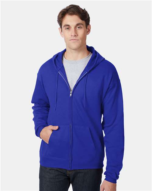 Hanes Ecosmart® Full-Zip Hooded Sweatshirt - Hanes P180 Hanes Deep Royal S