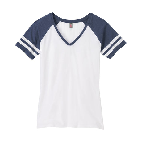 Ladies Game V-Neck Tee Joe's USA X-Small White / Heathered True Navy