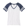Ladies Game V-Neck Tee Joe's USA X-Small White / Heathered True Navy