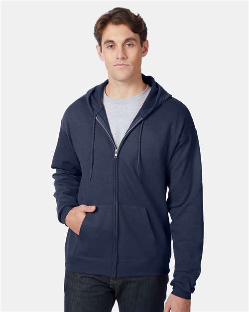 Hanes Ecosmart® Full-Zip Hooded Sweatshirt - Hanes P180 Hanes Navy S