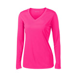 Ladies Long Sleeve Moisture Wicking Athletic Shirts in Sizes XS-4XL-NeonPink Joe's USA Neon Pink XS