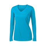 Ladies Long Sleeve Moisture Wicking Athletic Shirts in Sizes XS-4XL-AtomicBlue Joe's USA Atomic Blue XS