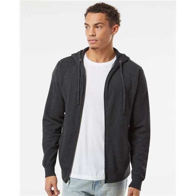 Independent Trading Co. Full-Zip Hooded Sweatshirt - Independent Trading Co. AFX4000Z Independent Trading Co. Charcoal Heather S