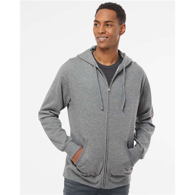 Independent Trading Co. Full-Zip Hooded Sweatshirt - Independent Trading Co. AFX4000Z Independent Trading Co. Gunmetal Heather S