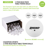 Champion Sports 1-STAR TABLE TENNIS BALLS, BOX OF 144