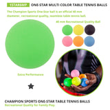 1-STAR TABLE TENNIS BALLS, PACK OF 6 ASSORTED