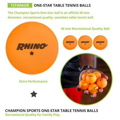 1-STAR TABLE TENNIS BALLS, PACK OF 6 ASSORTED