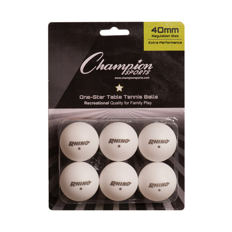 1-STAR TABLE TENNIS BALLS, PACK OF 6 ASSORTED
