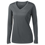 Ladies Long Sleeve Moisture Wicking Athletic Shirts in Sizes XS-4XL-IronGrey Joe's USA Iron Grey XS