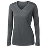 Ladies Long Sleeve Moisture Wicking Athletic Shirts in Sizes XS-4XL-IronGrey Joe's USA Iron Grey XS