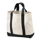 2 - Tone Shopping Tote Natural/Black Tote Bags