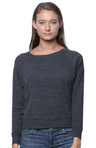 Royal Apparel 20012 Women's Triblend Long Sleeve Raglan Pullover - Tri Onyx