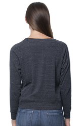 Royal Apparel 20012 Women's Triblend Long Sleeve Raglan Pullover - Tri Onyx
