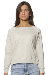 Royal Apparel 20012 Women's Triblend Long Sleeve Raglan Pullover - Tri Ash