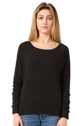 Royal Apparel 20012 Women's Triblend Long Sleeve Raglan Pullover - Tri Black