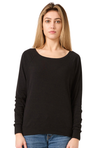 Royal Apparel 20012 Women's Triblend Long Sleeve Raglan Pullover - Tri Black