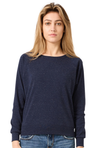 Royal Apparel 20012 Women's Triblend Long Sleeve Raglan Pullover - Tri Denim Navy