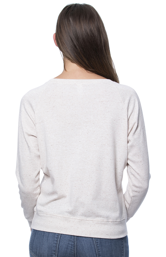 Royal Apparel 20012 Women's Triblend Long Sleeve Raglan Pullover - Tri Oatmeal