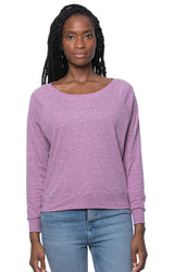 Royal Apparel 20012 Women's Triblend Long Sleeve Raglan Pullover - Tri Purple