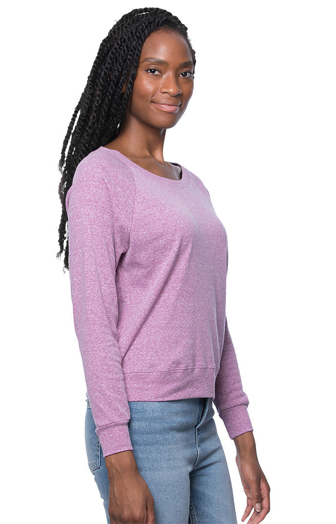 Royal Apparel 20012 Women's Triblend Long Sleeve Raglan Pullover - Tri Purple