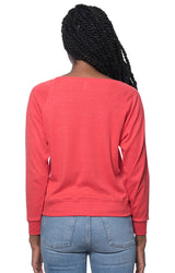 Royal Apparel 20012 Women's Triblend Long Sleeve Raglan Pullover - Tri Red