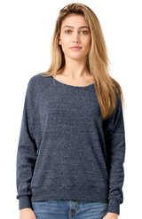 Royal Apparel 20012 Women's Triblend Long Sleeve Raglan Pullover - Tri True Navy