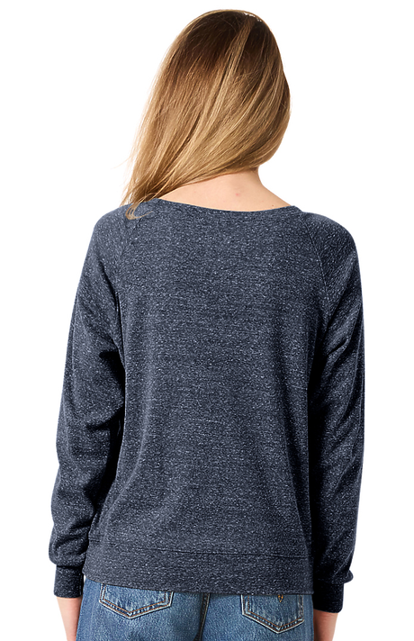 Royal Apparel 20012 Women's Triblend Long Sleeve Raglan Pullover - Tri True Navy