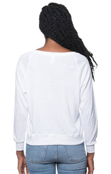 Royal Apparel 20012 Women's Triblend Long Sleeve Raglan Pullover - Tri White