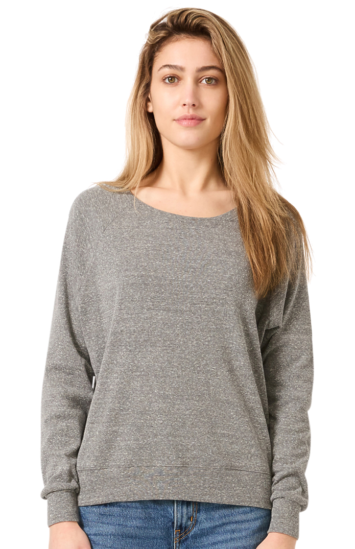 Royal Apparel 20012 Women's Triblend Long Sleeve Raglan Pullover - Tri Vintage Grey