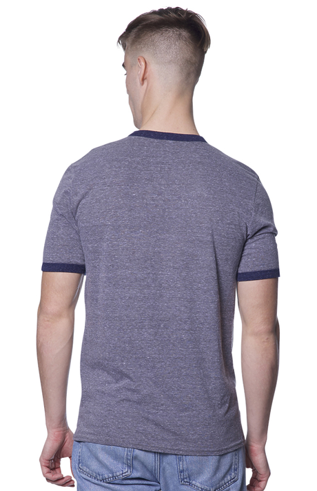 Royal Apparel 20052 Unisex Triblend Ringer Tee - Tri Vntg Gry / Tri Dnm Nvy